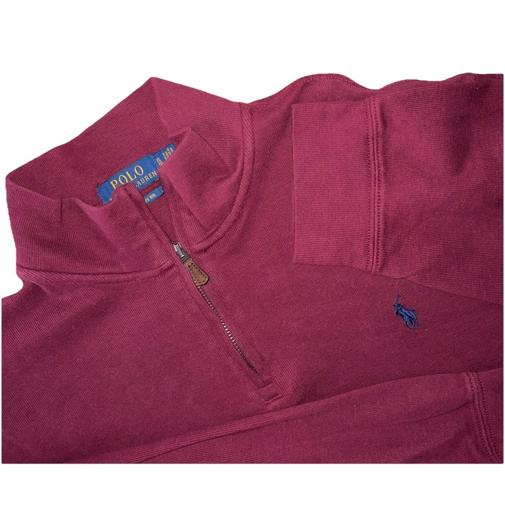 Polo Ralph Lauren Sweater Mens XL Estate Rib Burgundy 1/4 Zip‎ Pullover